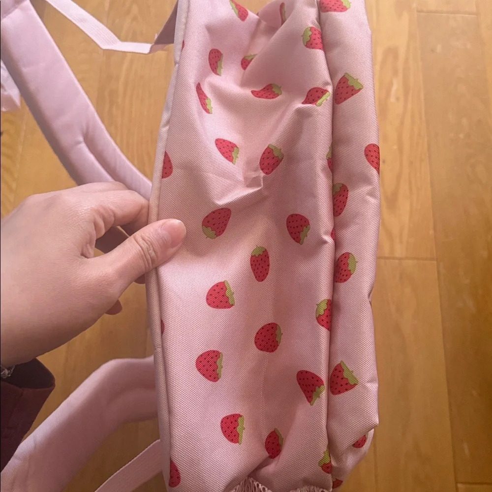 NWT JanSport Kids Backpack with Pink Strawberry Design 15”